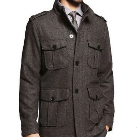 ❌SOLD❌ Express MilitaryStyle Wool Coat - Picture 2 of 11